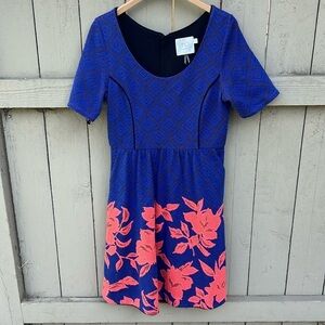 Anthropologie HD in Paris A-Line Floral Dress Bohemian Classic Summer Vibes Sz M